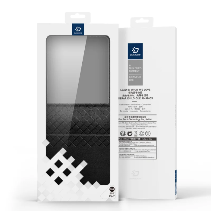 Dux Ducis - Dux Ducis Galaxy Z Flip 7 Mobilskal Läder Bril - Svart
