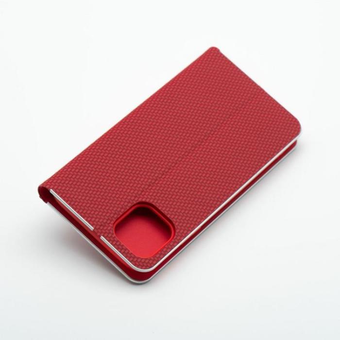 OEM - iPhone 16 Pro Plånboksfodral Luna Carbon - Röd