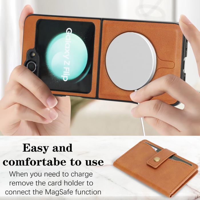 A-One Brand - Galaxy Z Flip 6 Mobilskal MagSafe Detachable Korthållare Kickstand