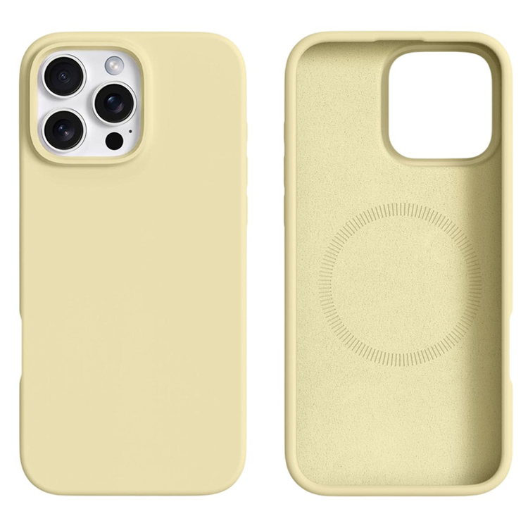 iPhone 16 Pro Max Mobilskal MagSafe Silikon Liquid - Ljusgul | 2353 | AlltMobil