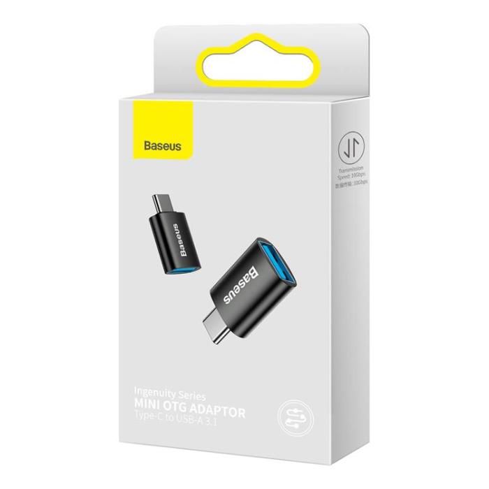BASEUS - Baseus Adapter USB-C Till USB-A Ingenuity Series - Svart