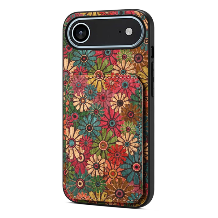 A-One Brand - iPhone 17 Air Mobilskal Korthållare Blommor - Vår / Grön
