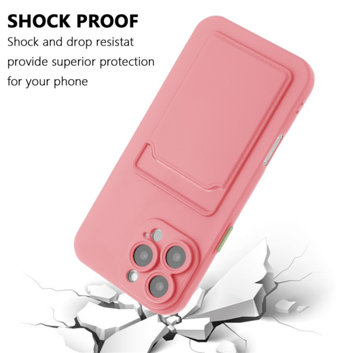 A-One Brand - iPhone 16 Pro Max Mobilskal Korthållare TPU - Rosa