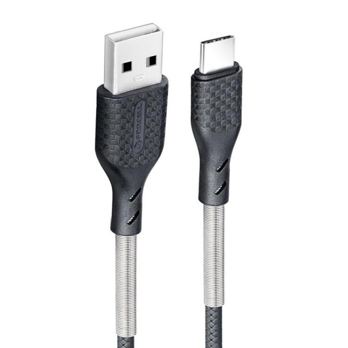 Forcell - Forcell Kol USB-C till USB-A kabel 1m - Svart