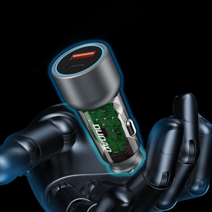 Dudao - Dudao Billaddare 30W USB-C USB-A - Grå