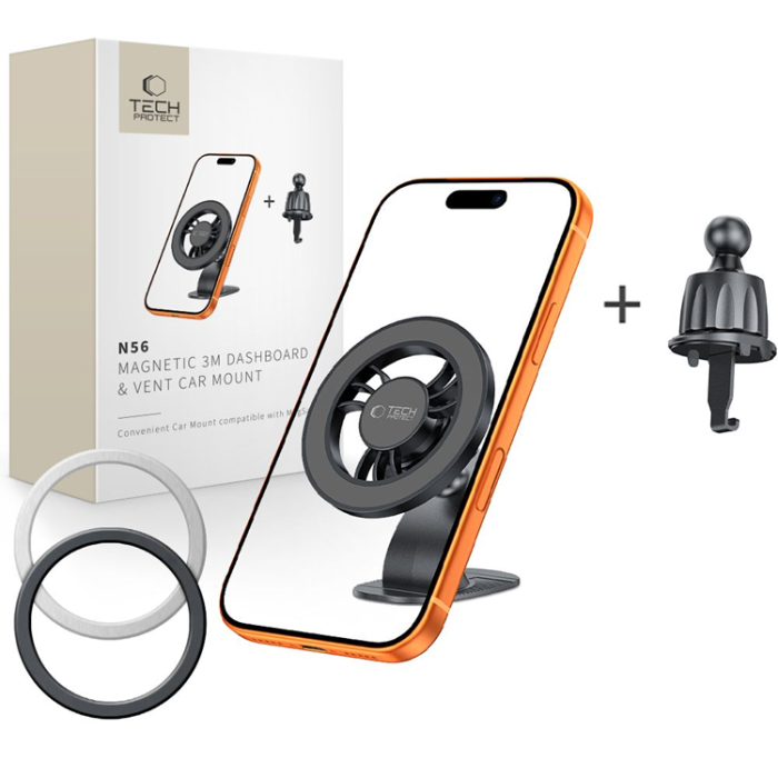 Tech-Protect - Tech-Protect Mobilhållare För Instrumentpanel Magsafe Magnetic N56 - Svart