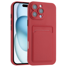 A-One Brand - iPhone 16 Pro Max Mobilskal Korthållare TPU - Hagtornsröd