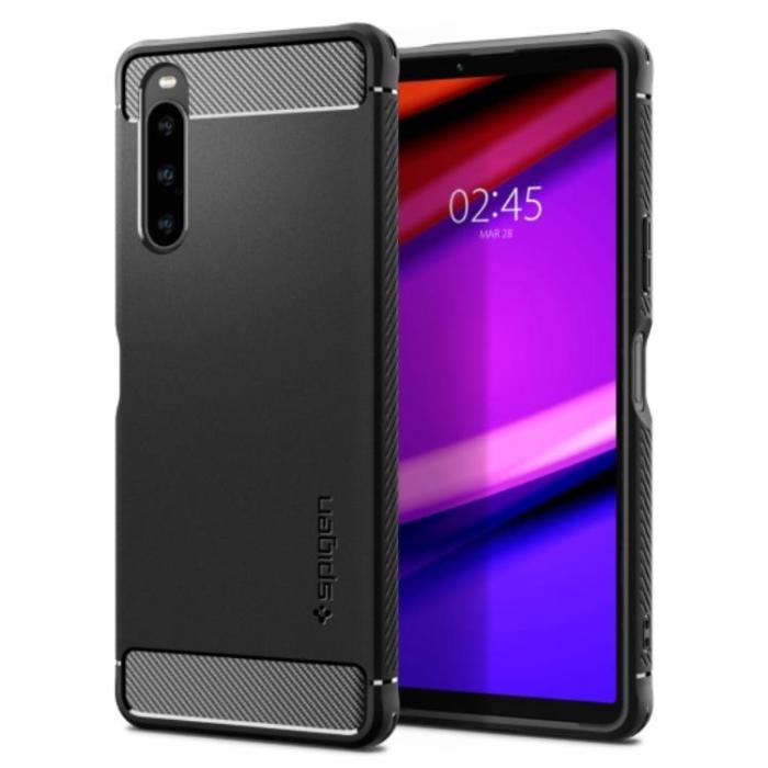 UTGATT - Spigen Sony Xperia 10 V Mobilskal Rugged Armor - Matte Svart