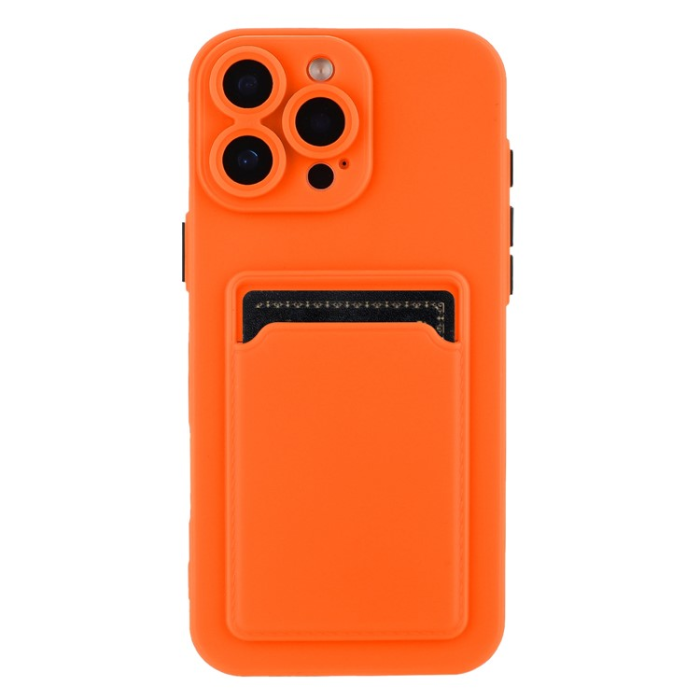 A-One Brand - iPhone 16 Pro Max Mobilskal Korthållare TPU - Orange