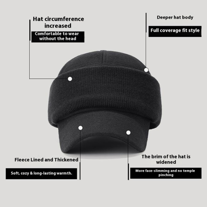 A-One Brand - Herr Basebollkeps Hörselskydd Ull - Svart