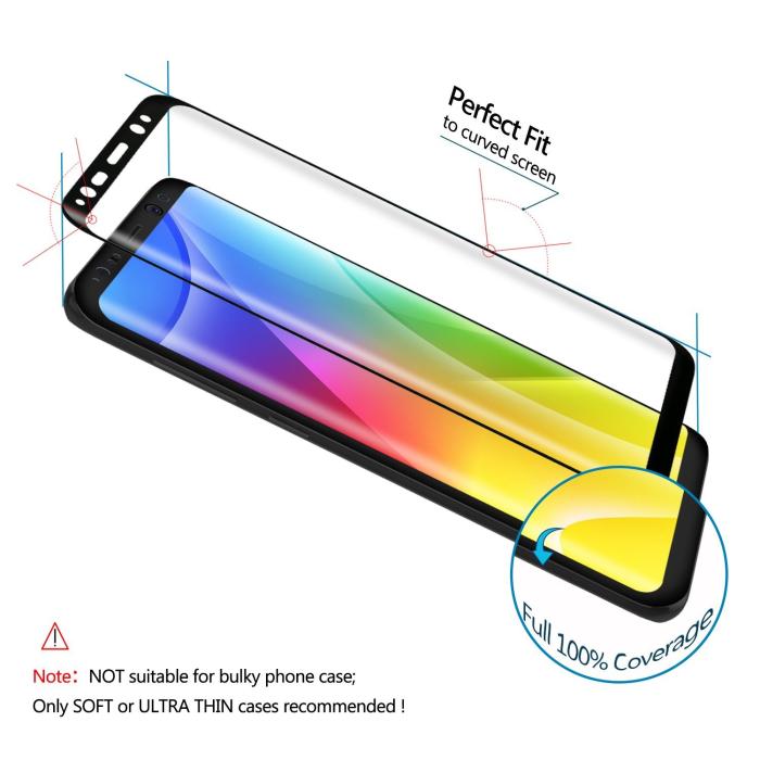 UTGATT5 - CoveredGear Edge to Edge härdat glas till Samsung Galaxy S8 - Svart