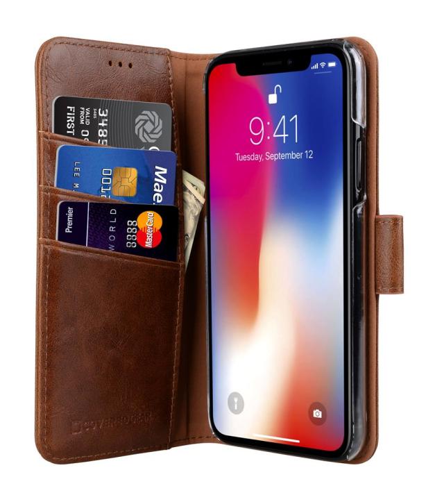 UTGATT5 - CoveredGear Classic Wallet till iPhone XS / X - Brun