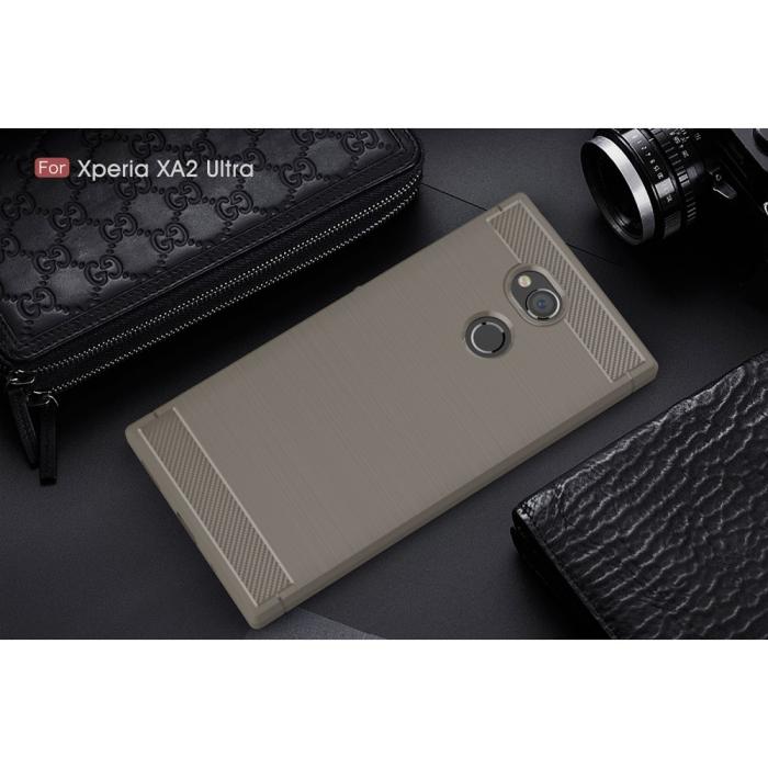 OEM - Carbon Brushed Mobilskal till Sony Xperia XA2 Ultra - Grå