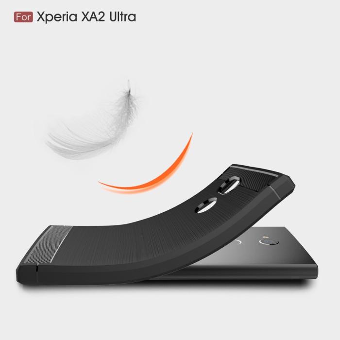 UTGATT1 - Carbon Brushed Mobilskal till Sony Xperia XA2 Ultra - Blå
