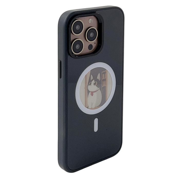 A-One Brand - iPhone 14 Pro Max Mobilskal MagSafe 4 Colors NFC DIY Smart E-Ink - Svart