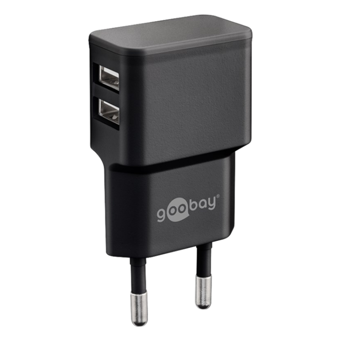 UTGATT1 - Goobay Väggladdare Dual USB-A 12W - Svart