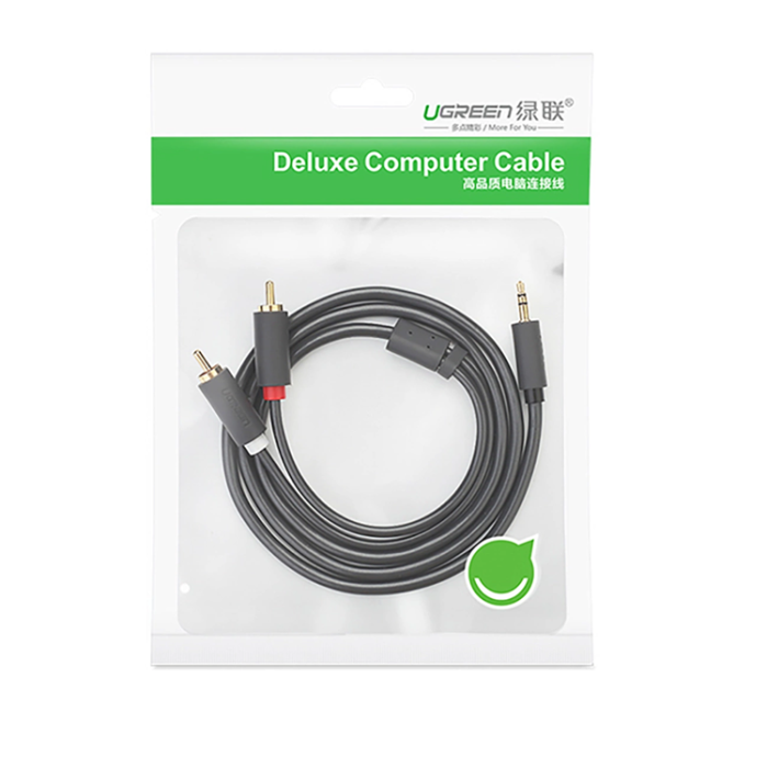 Ugreen - Ugreen Aux till 2xRCA 3m Kabel 3.5 mm mini jack - Grå