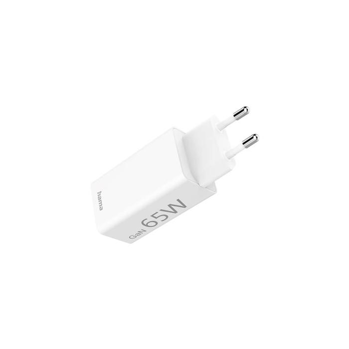 Hama - HAMA Laddare 220V GaN USB-C/A PD 65W - Vit
