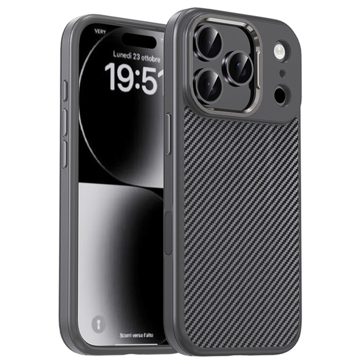 IPAKY iPhone 17 Pro Mobilskal Carbon Fiber - Grå | 2353 | AlltMobil