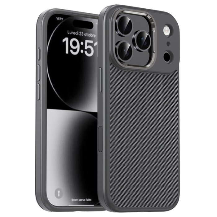 iPaky - IPAKY iPhone 17 Pro Mobilskal Carbon Fiber - Grå