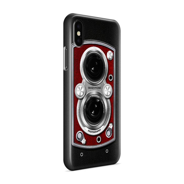 UTGATT5 - Skal till Apple iPhone X - Vintage Camera Red