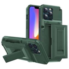 OEM - iPhone 13 Pro Skal Korthållare Built-in Kickstand - Grön