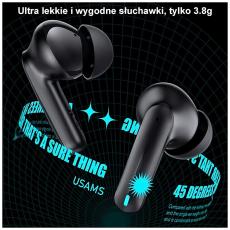 USAMS - USAMS XJ13 ENC Bluetooth H&ouml;rlurar 5.3 TWS - Svart