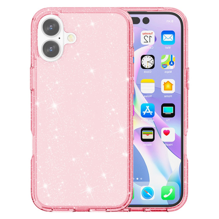 A-One Brand - iPhone 17 Mobilskal Glittrande Puderglitter - Rosa