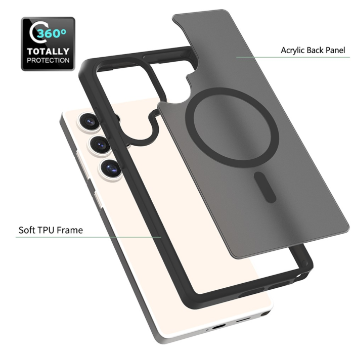 A-One Brand - Galaxy S25 Ultra Mobilskal MagSafe Skin Touch Acrylic - Rosa