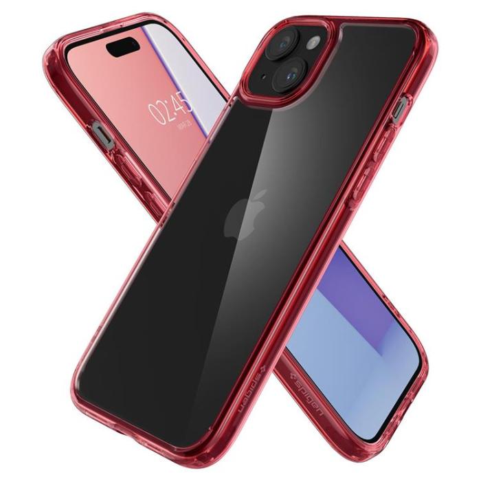 Spigen - Spigen iPhone 15 Plus Mobilskal Ultra Hybrid - Crystal Röd