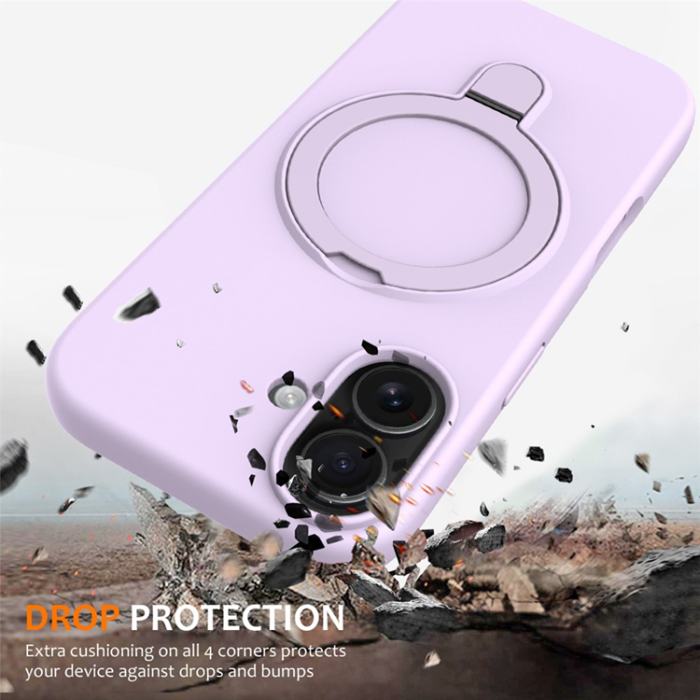 A-One Brand - iPhone 17 Mobiskal MagSafe Kickstand PC + Silikon - Lila