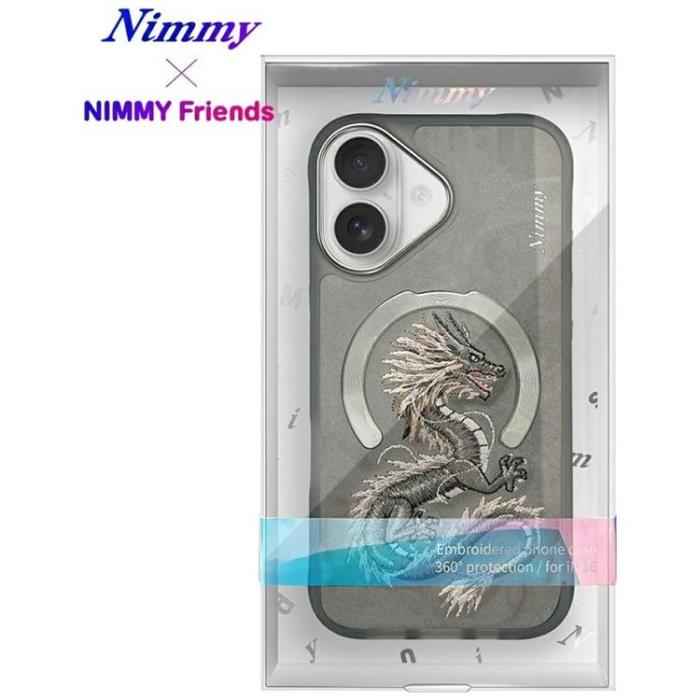 NIMMY - Nimmy iPhone 16 Mobilskal MagSafe Dragon - Grå