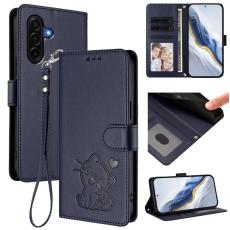 OEM - Love Cat Samsung Galaxy A37 Pl&aring;nboksfodral Konstl&auml;der - Bl&aring;