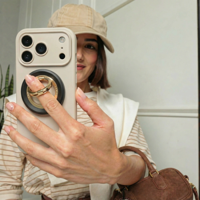 Tech-Protect - Tech-Protect Ringhållare Magsafe MMR700 Lamano Magnetisk - Svart/Guld