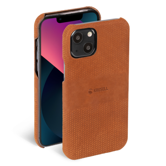 UTGATT1 - Krusell Läder Skal iPhone 13 Mini - Cognac