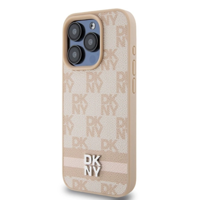 DKNY - DKNY iPhone 15 Pro Max Mobilskal Läder Checkered Mono Pattern