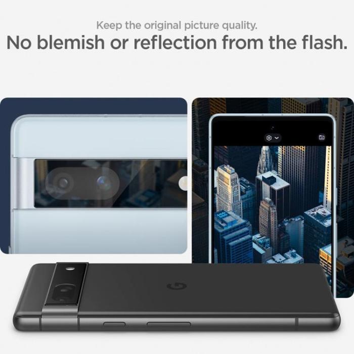 Spigen - Spigen Google Pixel 7A Kameralinsskydd i Härdat glas - Svart
