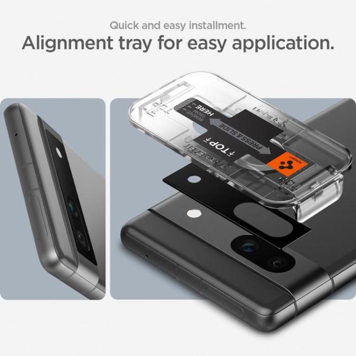 Spigen - Spigen Google Pixel 7A Kameralinsskydd i Härdat glas - Svart