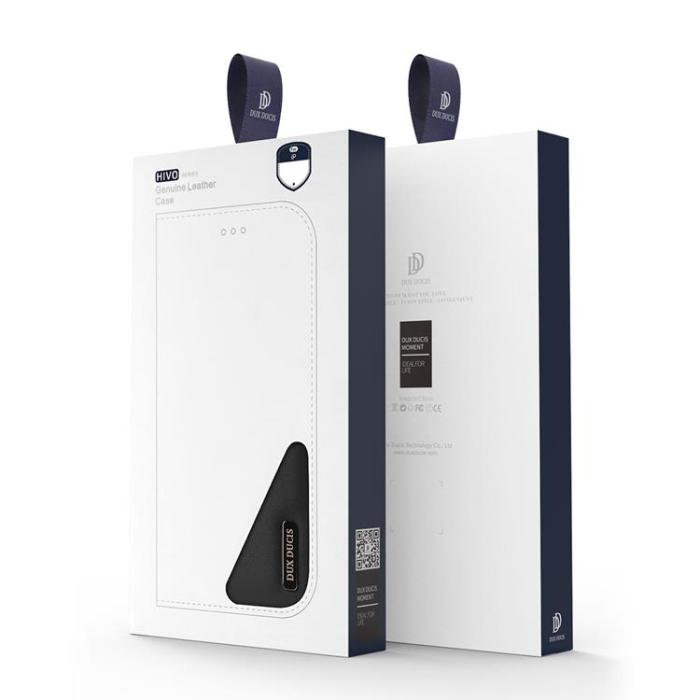 Dux Ducis - Dux Ducis iPhone 14 Plus Plånboksfodral Äkta Läder Hivo Flip - Svart