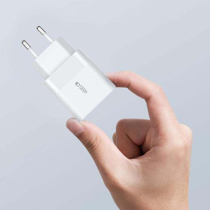 Tech-Protect - Tech-Protect C30W 2-Port Nätverk Laddare PD30W/QC3.0 - Vit