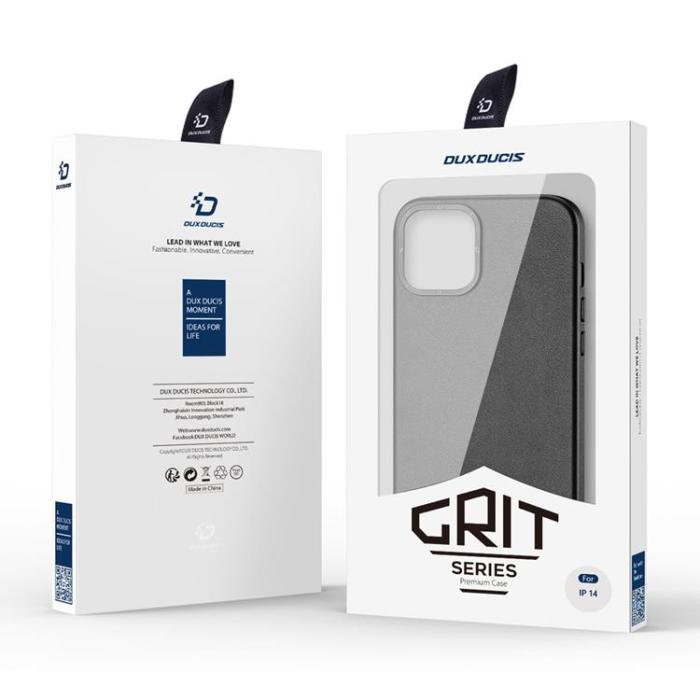 Dux Ducis - Dux Ducis iPhone 14 Skal MagSafe Elegant Grit Faux - Svart