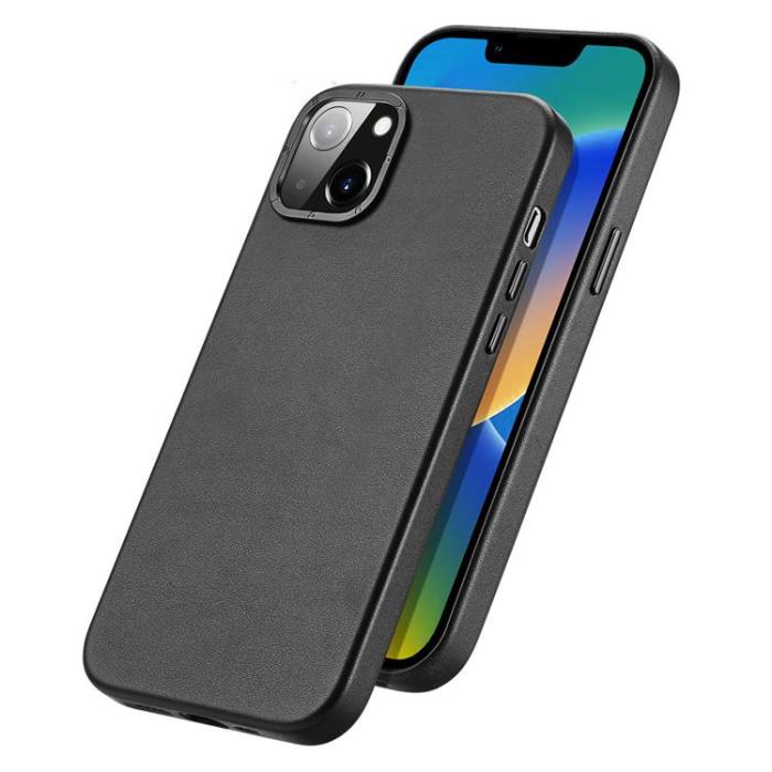 Dux Ducis - Dux Ducis iPhone 14 Skal MagSafe Elegant Grit Faux - Svart