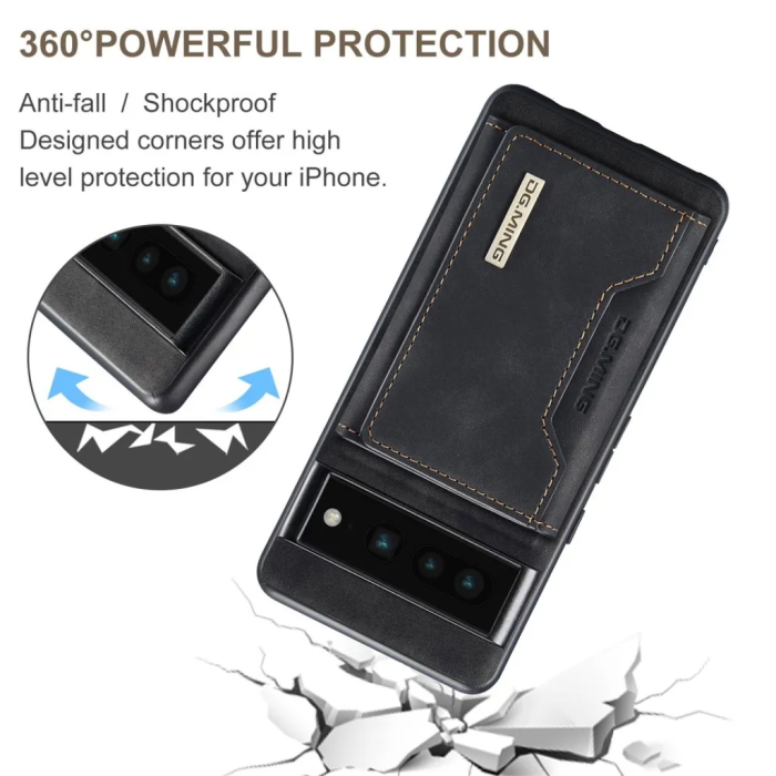 Taltech - DG.MING Google Pixel 7 Pro Plånboksfodral M2 2IN1 - Svart