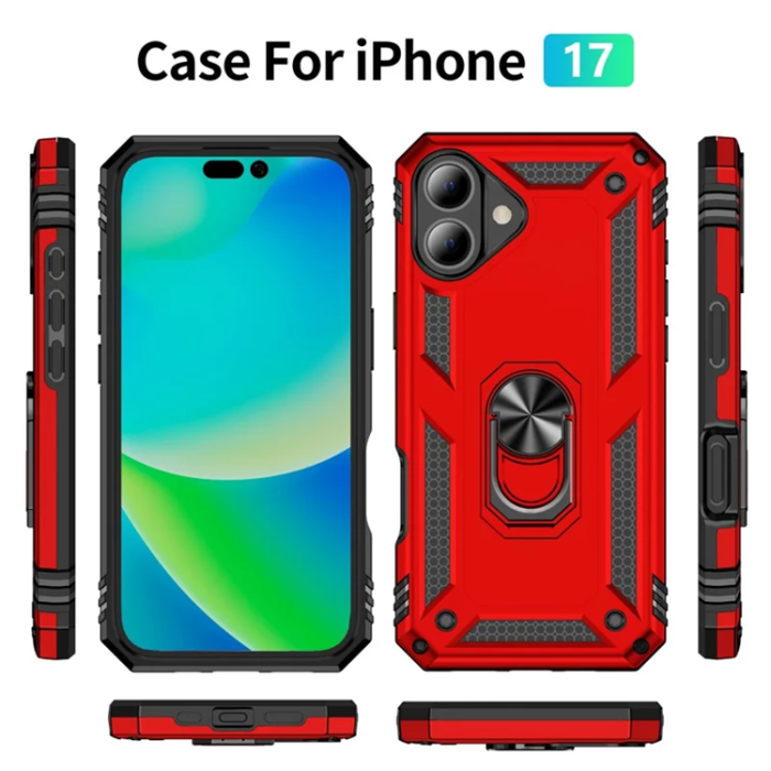  - iPhone 17 Mobilskal med Kickstand - Röd