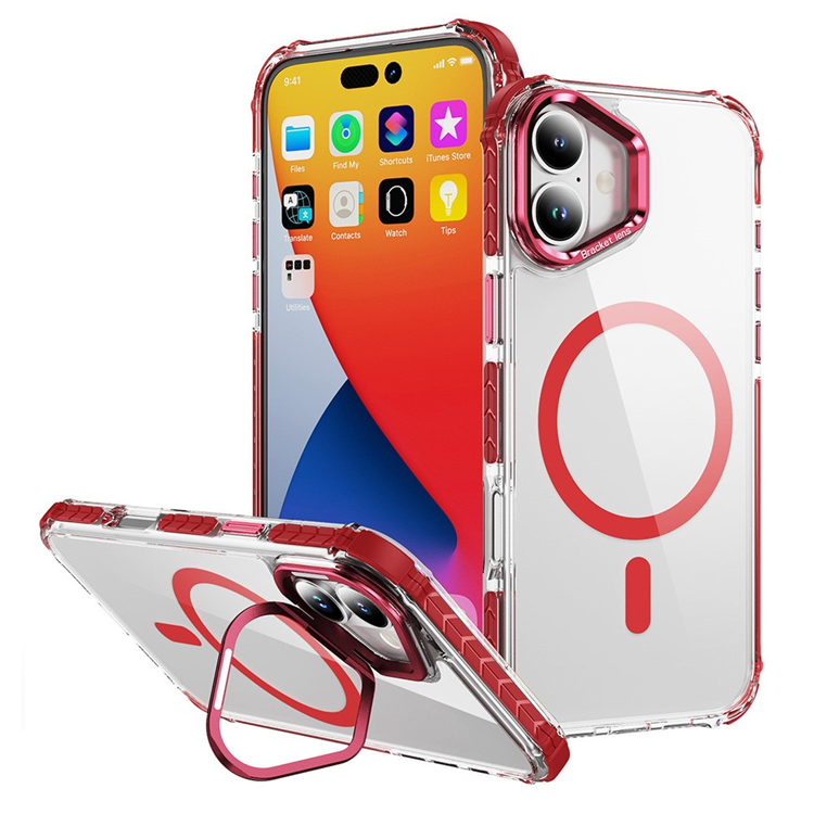 iPhone 16 Mobilskal MagSafe Kickstand - Röd | 2353 | AlltMobil