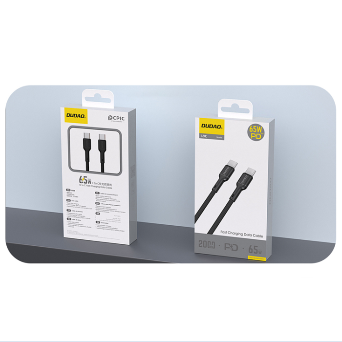 Dudao - Dudao USB-C - USB-C 65W Kabel 2m L9C - Svart