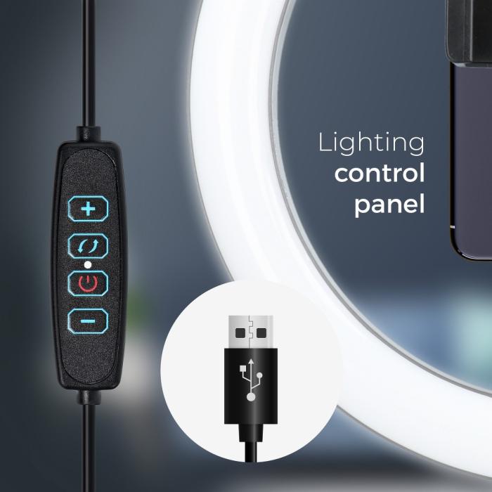 OEM - LED Ring lamp 10 tum med hållare till mobile