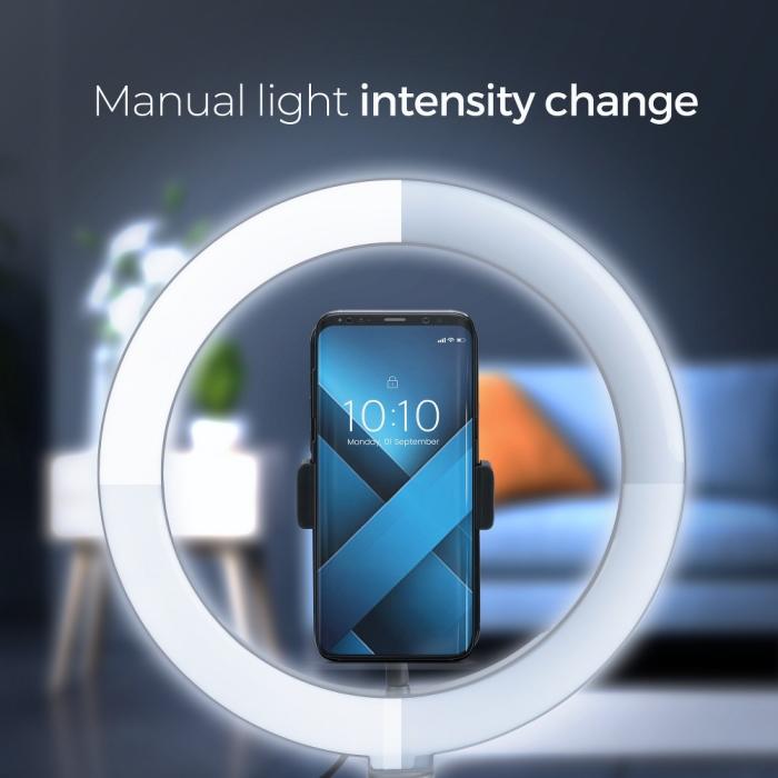 OEM - LED Ring lamp 10 tum med hållare till mobile