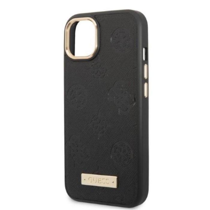 Guess - Guess iPhone 13 Mobilskal Magsafe Peony Logo Plate - Svart