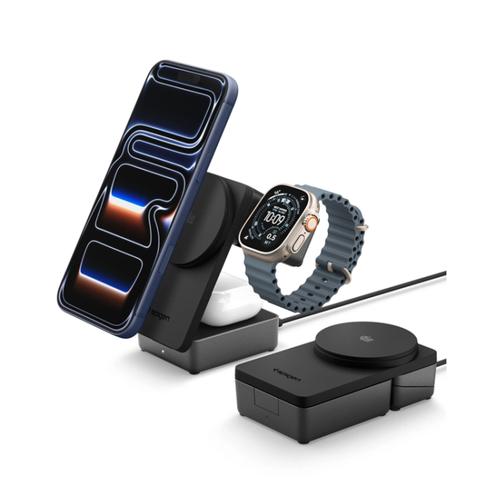 Spigen - Spigen Qi2.2 MagSafe Trådlös Laddare 25W iPhone/Apple Watch/AirPods EF323MQ